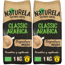 NATURELA Caf? Ecol?gico Molido | Torrefacci?n Lenta 100% Arabica | Mezcla premium exclusiva para espresso, prensa francesa o caf? de filtro - Bolsa de