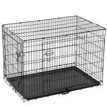 Dog Crate Large Size Dog Puppy Pet Cage with 2 Doors (Front & Side),