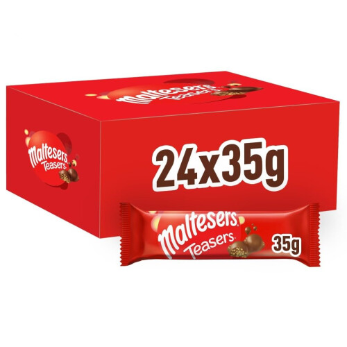 Maltesers Maltesers, barritas de chocolate de con leche, chocolatinas (pack de 24 x 35g)