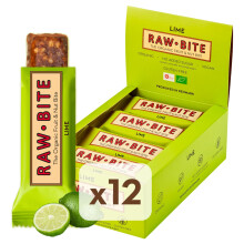 Raw Bite Barrita Ecol?gica de Lima y Jengibre - Paquete de 12 x 50 gr - Total: 600 gr