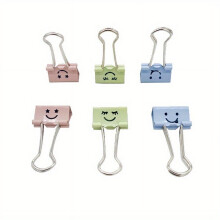 Pack of 32 Stainless Steel Cartoon Face Long-Tail Clips, Multi-Color Office File Paper Binders for Organizing and Crafting, Handcrafting, Finishing
