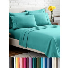 Luxuriöses Einzelbett-Bettwäscheset – 4-teilig, extra weich, tiefe Taschen, kühlend und atmungsaktiv, knitter-, farb- und fleckenbeständig, 2