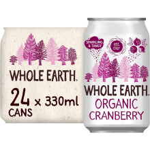 WHOLE EARTH Organic Mountain Cranberry Drink - Can 330ml (PACK OF 24)
