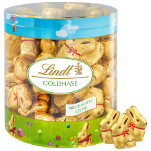 Lindt conejito de pascua Gold Bunny de chocolate con leche, figuras de pascua, regalo, cremoso y suave, aprox 70 uds, 700gr