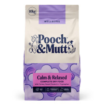 Pooch & Mutt - Calm & Relaxed Complete Dry Dog Food Grain Free (Regular Sized Kibble), for Calming Hyperactive or Anxious Dogs, Turkey and S