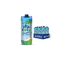 Vita Coco Agua de Coco Original, Pack de 6 x 1L, Vitamina C, Potasio y Sin Gluten