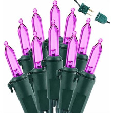 Purple 33ft 100 LED Halloween Lights, UL Certified, Connectable, 120V, for Indoor/Outdoor Xmas Tree & Party Decor
