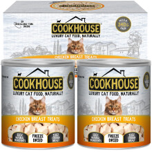 COOKHOUSE 100% Chicken Breast Freeze Dried Luxury Cat Treats - 340g Mega Pack (2 x 170g Resealable Tubs) - 100% Natural - Grain Free - High
