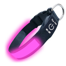 Fun Pets LED Dog Collar in Pink - USB Rechargeable Pet Safety Collar