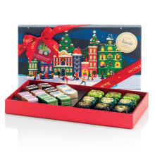 Venchi, Cofre Regalo Navidad con Cremini & Chocoviar Assortidos, Edici?n Limitada, 308 Gr, Sin Gluten, Sin Colorantes ni Conservantes, Idea de Regalo