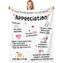 Thank You Gifts for Women & Men – Employee, Teacher, Nurse Appreciation Blanket Throw (50"60"), White Elephant & Holiday Gift – Compatible with