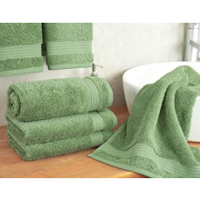 Serviettes de toilette pour la salle de bain, lot de 4 serviettes turques 100 % coton, douces et absorbantes, vert sauge