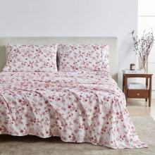 Jogo de lençóis de microfibra tamanho Queen com 4 peças - Tema de inverno - Lençóis de 4 peças - Roupa de cama de microfibra escovada