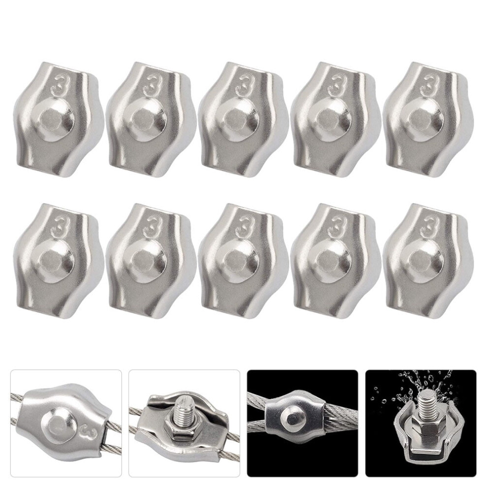 Kallory Silver Metal Cable Clamp 10 Pcs 938499046936