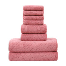 Lot de 8 serviettes de bain Elainilye : 4 petites serviettes carrées + 2 serviettes de bain + 2 serviettes pour les mains, ultra douces et