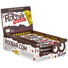 Roobar Barra de Avellana Rica en Prote?nas Cubierta de Chocolate - Barra vegana 100% org?nica para una nutrici?n ?ptima. Sin l?cteos ni gluten, sin az