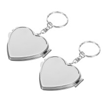 Lot de 2 jolis miroirs de poche en forme de cœur pour femmes, parfaits pour les voyages. Petit miroir pliable et portable, idéal pour le maquillage