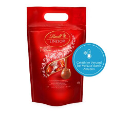 Lindt LINDOR bombones chocolate con leche - Aproximadamente 80 bolas, 1kg - bomb?n de chocolate con relleno de chocolate cremoso perfecto para compart