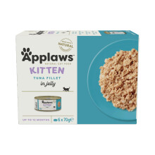 Applaws Natural Wet Cat Food, Kitten Tuna Multipack in Jelly 70 g Tin