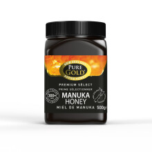 Pure Gold Miel Natural Cruda de Manuka, Ecol?gica, Producida en Nueva Zelanda, Certificado MGO, Alta Concentraci?n de Antioxidantes y Antivirales 300+