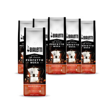 Bialetti - Perfetto Moka Nocciola: Caf? Molido Tueste Medio, Aroma de Avellana,250 g x 6, Paquete con V?lvula Unidireccional para Preservar el Sabor