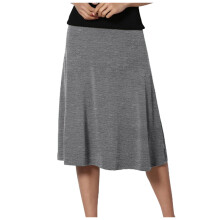 YOUSNH Damen-Rock, einfarbig, leicht, ausgestellt, Midi, zum Überziehen, Größen S-XXL, Übergrößen, Grau L