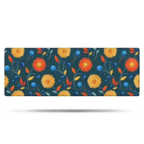 Χαλί μπάνιου Pioneer Flower Floral, αντιολισθητικό χαλάκι μικροϊνών με επένδυση από