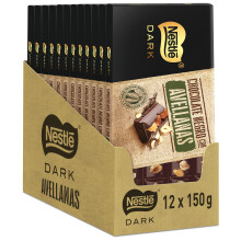NESTL? DARK Nestle Dark Tableta de Chocolate Negro con Avellanas, 12 x 150 g