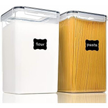 Lufttette 6,5 l matoppbevaringsbeholdere med lokk, BPA-frie, 2 stk. – for mel, sukker, baking og tørrmat – kompatibel med standard
