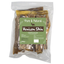 Pure & Natural Deer Skin Dog Chews - Dried Venison Treats and Hide