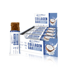 IronMaxx Collagen Protein Bar - Barra 40g Coco 12 Unidades - Barra High Protein baja en az?car con col?geno tipo 1, 2 y 3, 5g de col?geno por barra de