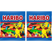 Haribo Lagartones Super Caramelos de Goma - 1000 gr (Paquete de 2)