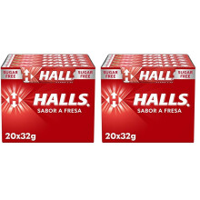 Halls Fresa - Caramelo duro - Caja con 20 Sticks de 32 g (Paquete de 2)