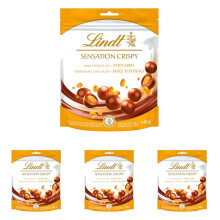 Lindt Sensation Crispy Ma?z Tostado, bolas de chocolate con leche rellenas de ma?z tostado, snack de chocolate Lindt, grageas de chocolate intenso y s