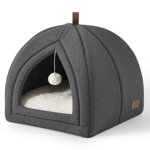 Bedsure Cat Cave Bed Igloo - Cat Tent Bed House with Removable