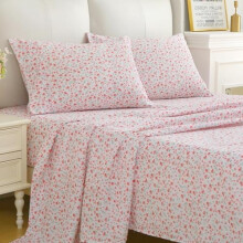 Juego de sábanas Queen de 4 piezas con estampado floral, microfibra cepillada, 35,5 cm de profundidad.