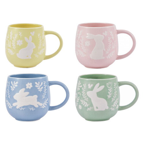 Κούπες Bico Pastel Bunny Stoneware σετ 4 τεμαχίων