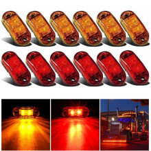 12PCS 2.5" LED Trailer Light Kit – Front/Rear/Side Marker, Running & Signal Lights, Waterproof, Compatible with Truck/Camper/Boat/RV