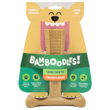 Bamboodles T-Bone Dog Chew Toy – Large | Cheese Flavour | Long