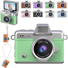 Mini-Digitalkamera mit 1,47"-LCD-Display, 180-Klappbildschirm, Aufhelllicht und Filtern – Tragbare Schlüsselanhänger-Kamera für Selfies,