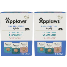 Applaws Natural Wet Cat Food Pouch, Fish Selection in Jelly 70 g (12