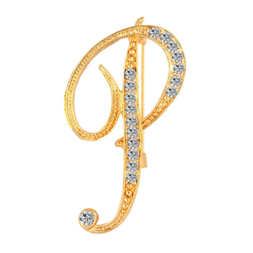 1 Stück Unisex Strass-Brosche mit englischen Buchstaben AZ