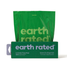 Earth Rated Dog Poo Bags, Thick Grab and Go Single Roll, Ideal for