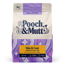 Pooch & Mutt - Skin & Coat Complete Dry Dog Food Grain Free (Regular Sized Kibble), for Dry and Itchy Skin, Herring and Linseed, 2kg (packaging may v