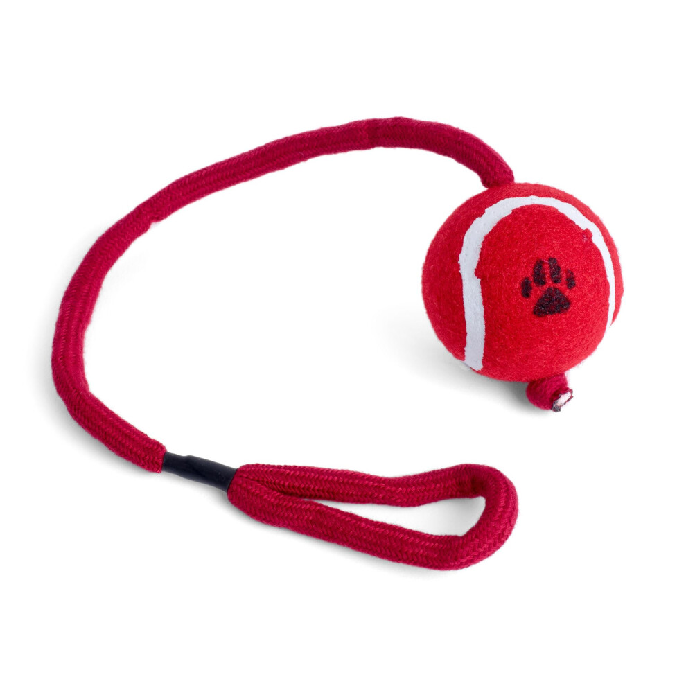 Petface Tennis Ball On A Rope Dog Tug Toy 5000045404080