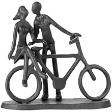 Cykelparfigur - Metalskulpturdekoration, romantisk jubilæumsgave til ham, hende og cykelelskere, kompatibel med boligindretning
