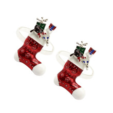 Ronds de serviette en alliage de fer en forme de bas de Noël OUNONA (2 pièces)
