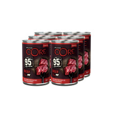 Wellness CORE 95% 6 x 400g, Beef & Broccoli – Wet Dog Food, Chunky Paté for Adult Dogs, Grain-Free, Natural, Hypoallergenic, Protein-Rich