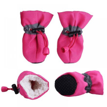 Zapatos de invierno para perros, botines antideslizantes con forro polar para perros pequeños/medianos, 4 unidades, talla 6 (2,4 x 2 pulgadas),