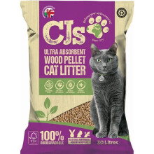 Cj's PREMIUM WOOD CAT LITTER 5L 15L 30L - VIRGIN WOOD PELLETS ULTRA ABSORBENT (30L)